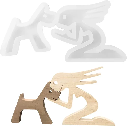 Miniatura 8 de Moldes de Silicona de Resina para Estatua de Hombre y Perro, Moldes de Adornos de Resina Baratijas Decoración del Hogar, Moldes de Silicona
