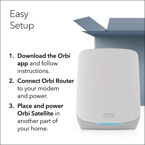 Miniatura 7 de NETGEAR Orbi Sistema de red de malla WiFi 6 de tres bandas para todo el hogar (RBK752P) - Router con 1 extensor de satélite, características
