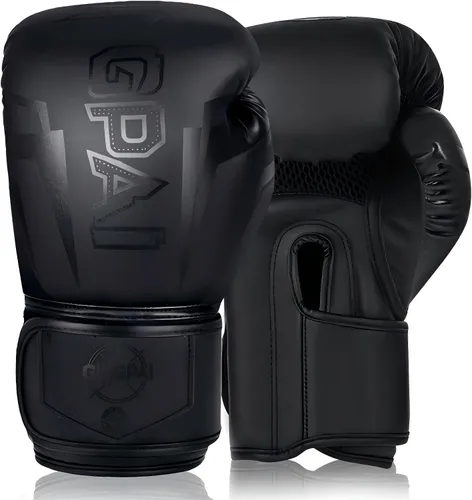 Miniatura 14 de Guantes de boxeo, entrenamiento de boxeo profesional, guantes de kickboxing para hombres, mujeres, adultos, niños, acolchado de varias capas