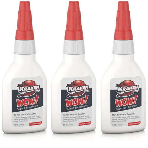 Miniatura 8 de KRAKEN BOND Wow! Super Crazy Glue Clear - Pegamento de cianoacrilato (CA) fuerte para plástico, metal, madera, PVC, adhesivo epoxi de curado rápido