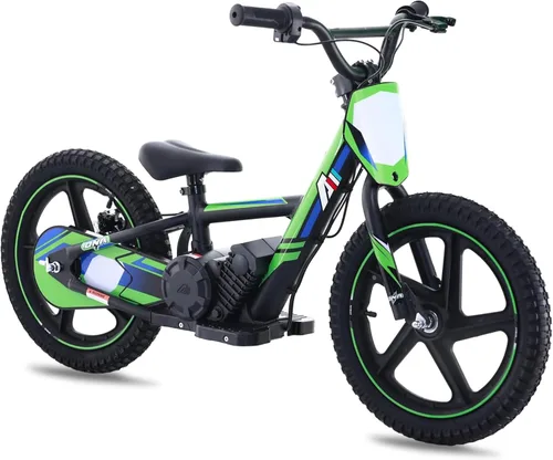 Bicicleta eléctrica ligera AIII para niños, motocicleta eléctrica de 170/340W hasta 10/12MPH, batería desmontable de 24V, frenos duales operados a