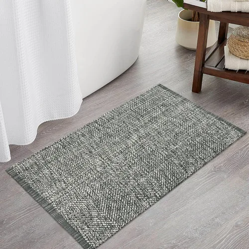 Miniatura 32 de LEEVAN - Alfombras lavables para cocina de 3 x 5 pies, alfombra de color crema para dormitorio, alfombra de algodón tejida para entrada, alfombra