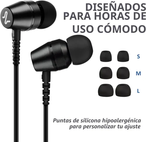 Miniatura 6 de LUDOS OMNITONE Auriculares con cable in-ear, 5 años de garantía, auriculares con micrófono, conector de 3.5 mm, auriculares con cable