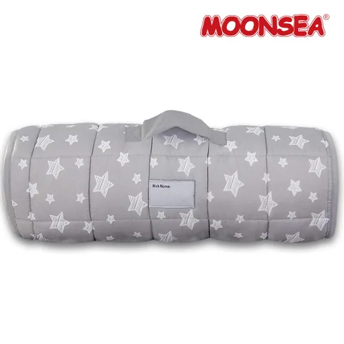 Miniatura 5 de Moonsea Tapete para siesta para niños pequeños con almohada y manta de vellón Minky gris, ligero y suave, perfecto para niños de preescolar