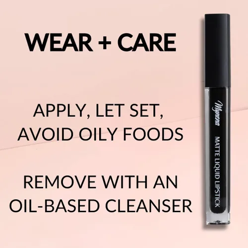 Miniatura 8 de Mynena Combo de lápiz labial negro azabache de larga duración con delineador de labios, impermeable y a prueba de transferencia, cómodo e