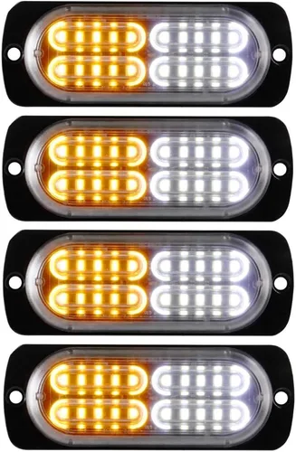 Miniatura 10 de Barra de Luz LED Estroboscópica de Emergencia Súper Brillante de 12-24V con 20 LED, Advertencia de Precaución y Peligro para Construcción