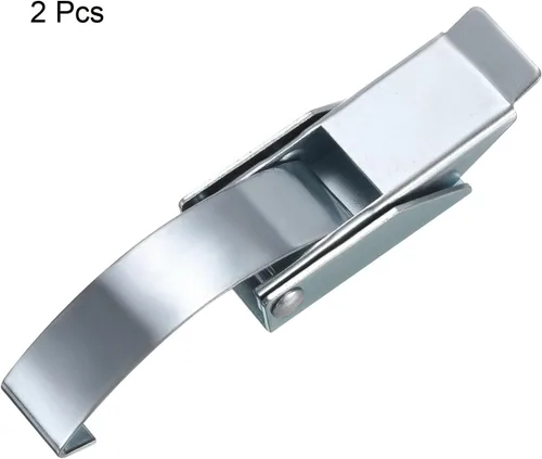 Miniatura 3 de uxcell 2 pestillos de palanca de dibujo, 4.84 pulgadas, clip de abrazadera de metal con resorte de acero, color plateado