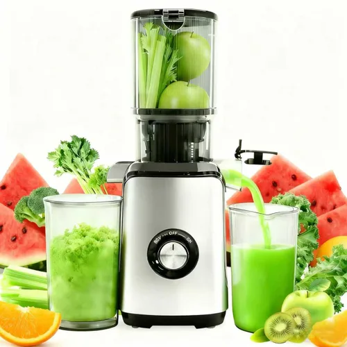Miniatura 11 de Simple Deluxe Exprimidor de prensa en frío, exprimidor de masticación lenta con canal de alimentación ancho, alto rendimiento de jugo y libre de BPA