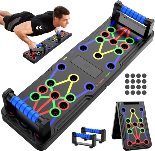 IUT Solid Push Up Board 15 in 1 Home Workout Equipment Multi-Functional Pushup Stands System Fitness Floor Chest Muscle Exercise Professional Mango