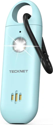 Miniatura 8 de TECKNET Alarma de seguridad personal, alarma personal portátil para mujeres con luz estroboscópica intermitente y alerta de batería baja, alarma