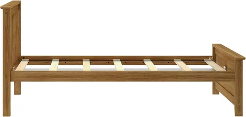 Miniatura 5 de Max & Lily Marco de cama individual con cabecero enlistonado, plataforma de madera maciza para niños, no necesita somier, montaje fácil, Pecan Nuez