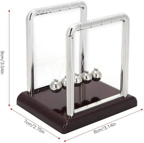 Miniatura 6 de Garosa Bolas de péndulo Newton's Laws de 3.1 x 2.8 x 3.5 in, bolas de metal balanceo de Newton para decoración de escritorio de oficina