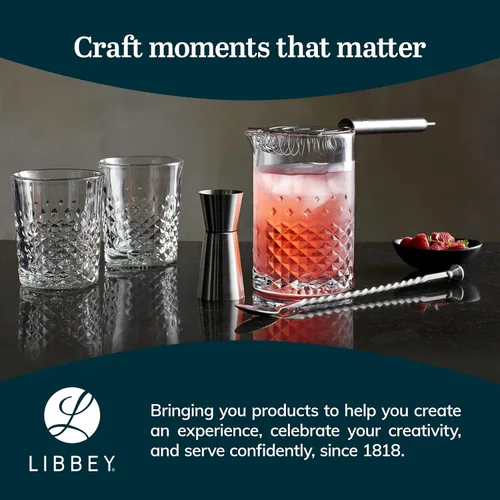 Miniatura 6 de Libbey Carats - Juego de mezcla de utensilios de bar de cóctel, vaso de mezcla profesional grande de 25.5 onzas con kit de accesorios para camarero