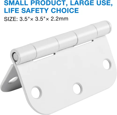 Miniatura 2 de TCDHINGES Paquete de 6 bisagras para puerta, redondeadas, sin ruido, estándar, herrajes residenciales para puertas interiores, casa, apartamento