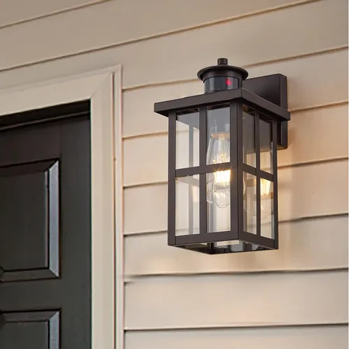 Miniatura 4 de MICSIU Luminaria Exterior con Sensor de Movimiento de Bronce, Aplique de Pared Exterior de 11.75 Pulgadas de Anochecer a Amanecer, Luces de Farol