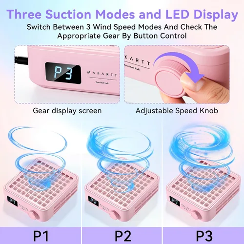Miniatura 6 de Makartt - Colector de polvo de uñas profesional – Potente máquina de succión silenciosa para uñas acrílicas. Adecuado para manicura y pedicura