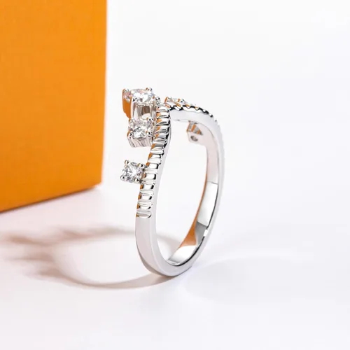 Miniatura 6 de Anillos de eternidad de moissanita, anillos de boda, color D, claridad VVS1, redondo, corte brillante, plata de ley 925, 56 piedras, anillos