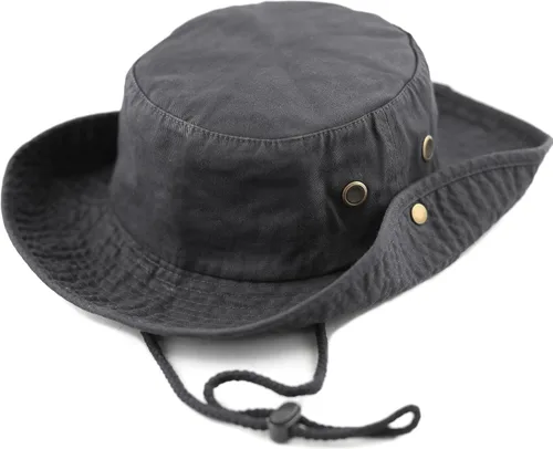 Miniatura 3 de The Hat Depot - Sombrero de safari, de algodón lavado a la piedra, de ala ancha, plegable, doble cara y sombrero de pesca
