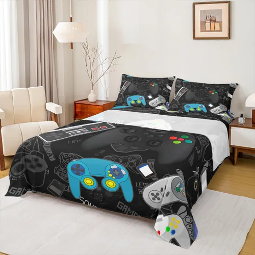 Miniatura 10 de Manfei Juego de sábanas de caricaturas para niños, tamaño individual, juego de ropa de cama de tractor de vehículos de construcción, decoración