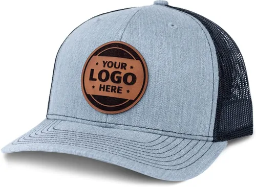 Sombrero de parche de cuero de camionero personalizado grabado con láser