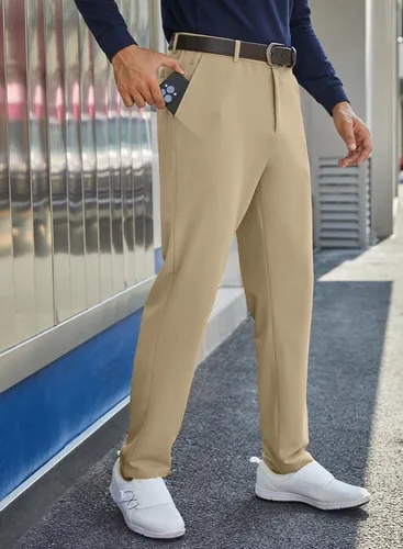 Miniatura 4 de JMIERR Pantalones de golf para hombre, elásticos, ajustados, para correr, viajes, trabajo, pantalones de vestir chinos para hombre