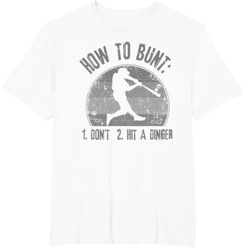 Miniatura 13 de Cómo Bunt Don't Hit A Dinger - Camiseta divertida de béisbol y sóftbol, Negro, S