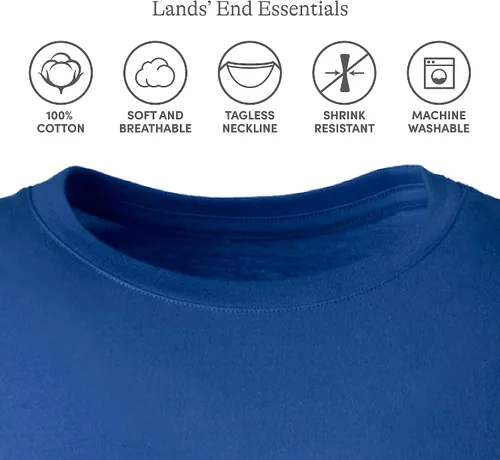 Miniatura 3 de Lands' End Essentials - Camiseta de algodón suave de manga corta para mujer, ajuste femenino a medida