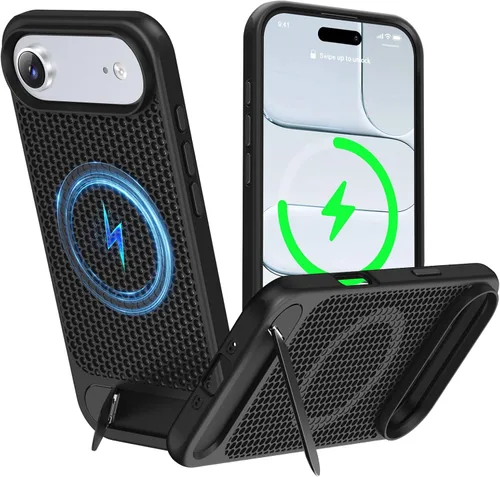Miniatura 40 de Funda magnética de disipación de calor para iPhone 13 Pro Max, para MagSafe, protección contra caídas Coolingf, funda con función atril ajustable