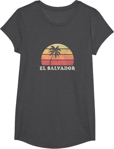 Miniatura 42 de El Salvador Vintage 70s Retro Throwback Design Camiseta, Azul