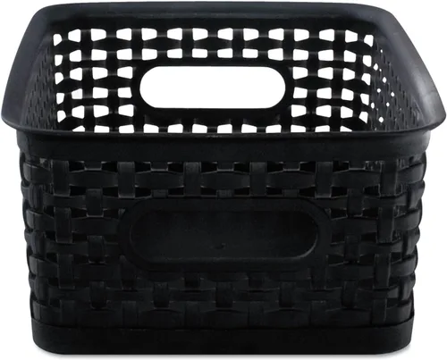 Advantus 40326 Contenedores de tejido, 9 7/8 x 7 3/8 x 4, plástico, negro, 3 contenedores
