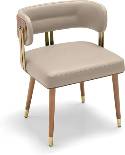 Miniatura 7 de ARTPLAN Juego de 2 sillas de comedor de cuero de nogal, modernas sillas de cocina con cojín de espuma de alta resistencia y marco de acero 2-Azul