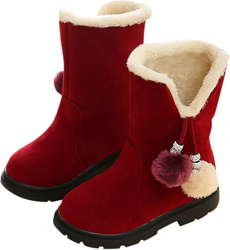 Miniatura 3 de Toddler Kids Snow Boots Booties Baby Girls Princess Shoes Non-Slip Girl's Fleece Lining Footwear Winter Warm Prewalker