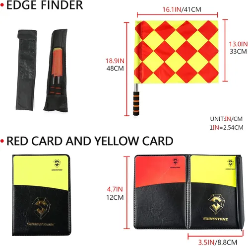 Miniatura 6 de Shinestone Bandera de árbitro de fútbol Partido deportivo Banderas de línea de fútbol con estuche Equipo de árbitro-2 diseños