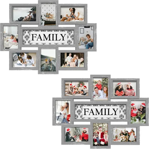 Miniatura 27 de Jerry & Maggie Marco de fotos familiar de 8 aperturas de 4 x 6 marcos para decoración de pared familiar, marcos de fotos de PVC para galería