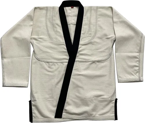 Miniatura 5 de Bjj Gi Jiu Jitsu - Kimonos Gi sin blanquear - Collar negro 100% algodón perl tejido 450GSM, Sin blanquear
