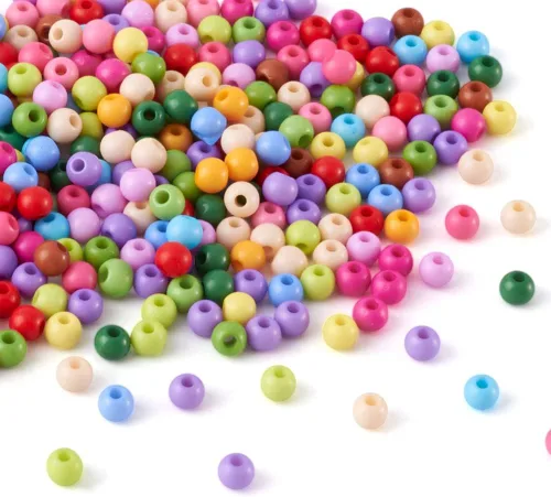 Miniatura 12 de Cheriswelry Cuentas acrílicas de color mixto para poni, espaciador suelto de plástico grueso, bolas de chicle, espaciador para pulseras, collares
