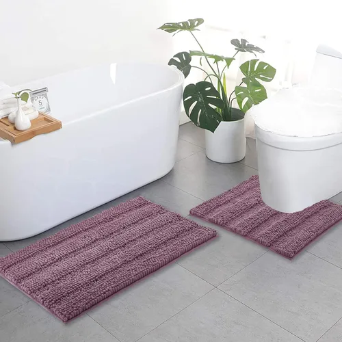Miniatura 13 de NICETOWN Tapete negro para baño, antideslizante, suave, absorbente de agua, tapete de bajo perfil para entrada, tapete para vestíbulo, puerta