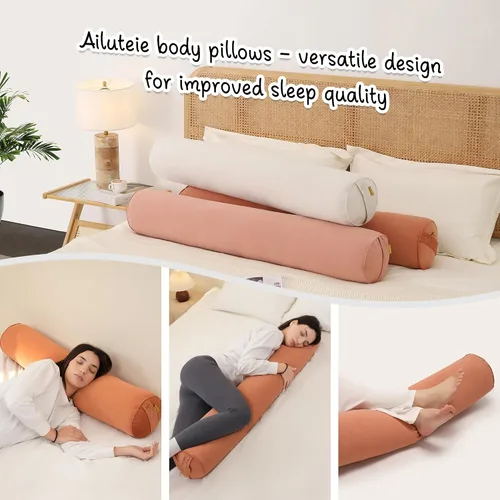 Miniatura 6 de Almohada de Abrazo – Almohada Corporal para Adultos, Almohada de Apoyo Larga para la Cama, Suave y Soportiva para un Sueño Reparador, 39.37 x 7.87