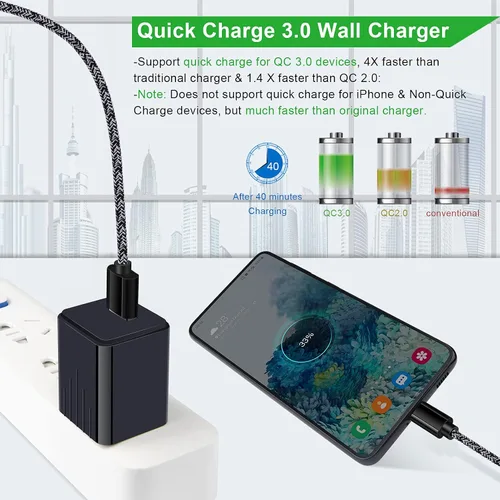 Miniatura 2 de Cargador rápido USB tipo C para Moto G Stylus 5G 2025 2024/G Power 2026 2025/G 2026/G Pure/G Play 2023/2021/G8 Power/G7 Play/Z4/Edge 5G UW/One 5G