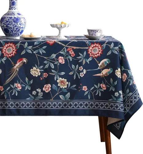 Miniatura 59 de patdrea - Mantel de lino floral, grueso, decorativo y francés para mesas rectangulares o cuadradas, para cocina y comedor, 55 x 79 pulgadas