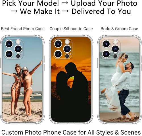 Miniatura 2 de Funda de teléfono con imagen personalizada para iPhone 17/16/15/14/13/12/11 y modelos (Air/Pro/Pro Max/Plus/Mini/XR/XS) - con bolsa de aire