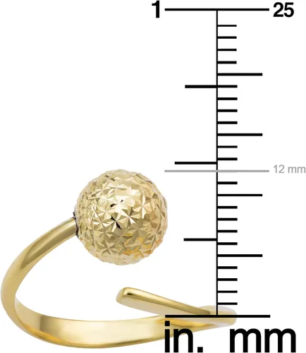 Miniatura 3 de Kooljewelry Anillo de oro amarillo de 14 k de 0307in con corte de diamante ajustable de tamaño 5 a tamaño 7