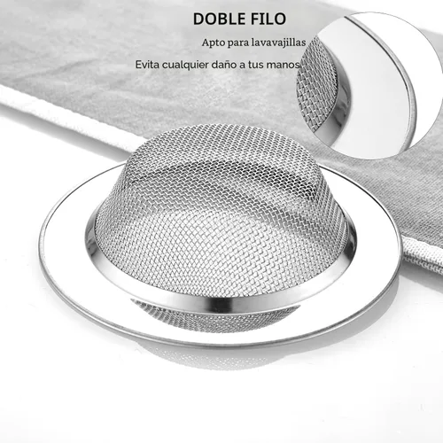 Miniatura 3 de LASSHSWA 2 piezas de colador de fregadero de cocina de acero inoxidable, colador de drenaje de fregadero de cocina, coladores de fregadero con borde