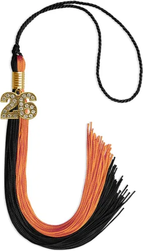 Miniatura 100 de Endea Graduation Borla de doble color con dije dorado (negro/oro brillante, 2022)