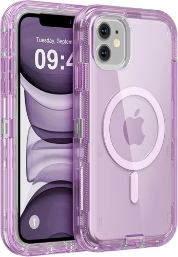 Miniatura 64 de Follaroma para iPhone 17 Pro Max, Funda Compatible con MagSafe, Funda Magnética Transparente de Doble Capa, Funda Resistente Anti-Caída y a Prueba