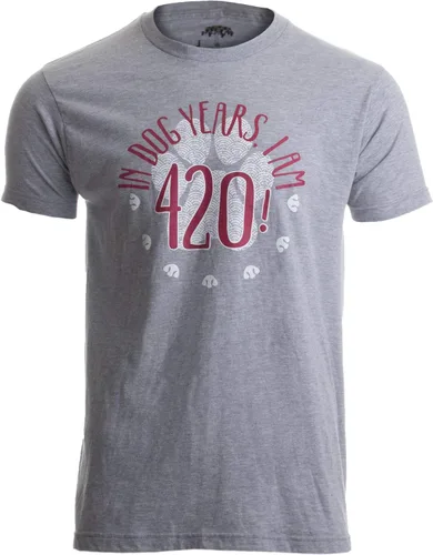 Camiseta unisex con texto en inglés «In Dog Years», «I'm 420!» | 60º cumpleaños, divertida camiseta unisex