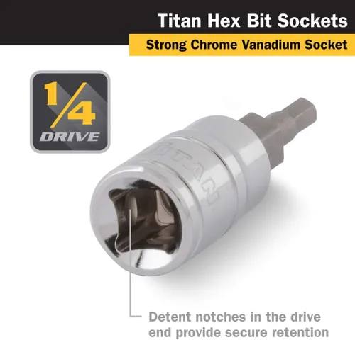 Miniatura 3 de Titan 15605 1/4-Inch Drive x 0.197 in Hex Bit Socket