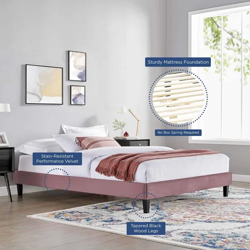Miniatura 7 de Modway Plataforma Reign, individual, rosa polvorienta