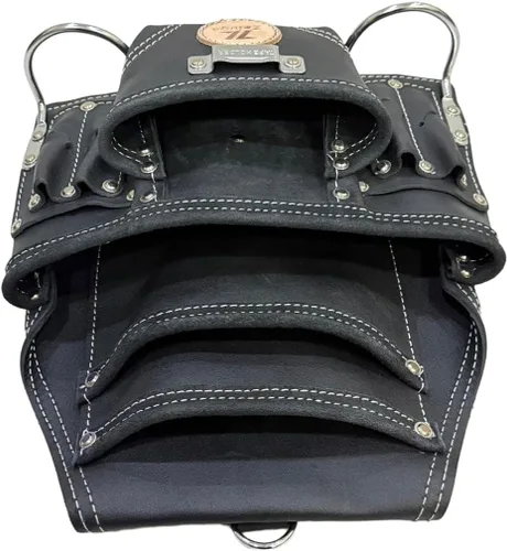 Miniatura 4 de Zeluga 20-117 Bolsa de herramientas de 10 bolsillos, de piel resistente para rigger, negra