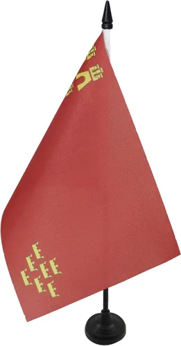 Miniatura 58 de Bandera de mesa de Andalucía 4'' x 6'' - Bandera de escritorio de la región española de Andalucía 5.9 x 3.9 in - Barra y base de plástico negro - AZ